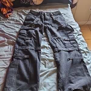 Dark Grey Cargo Jeans with Straps NEVER WORN